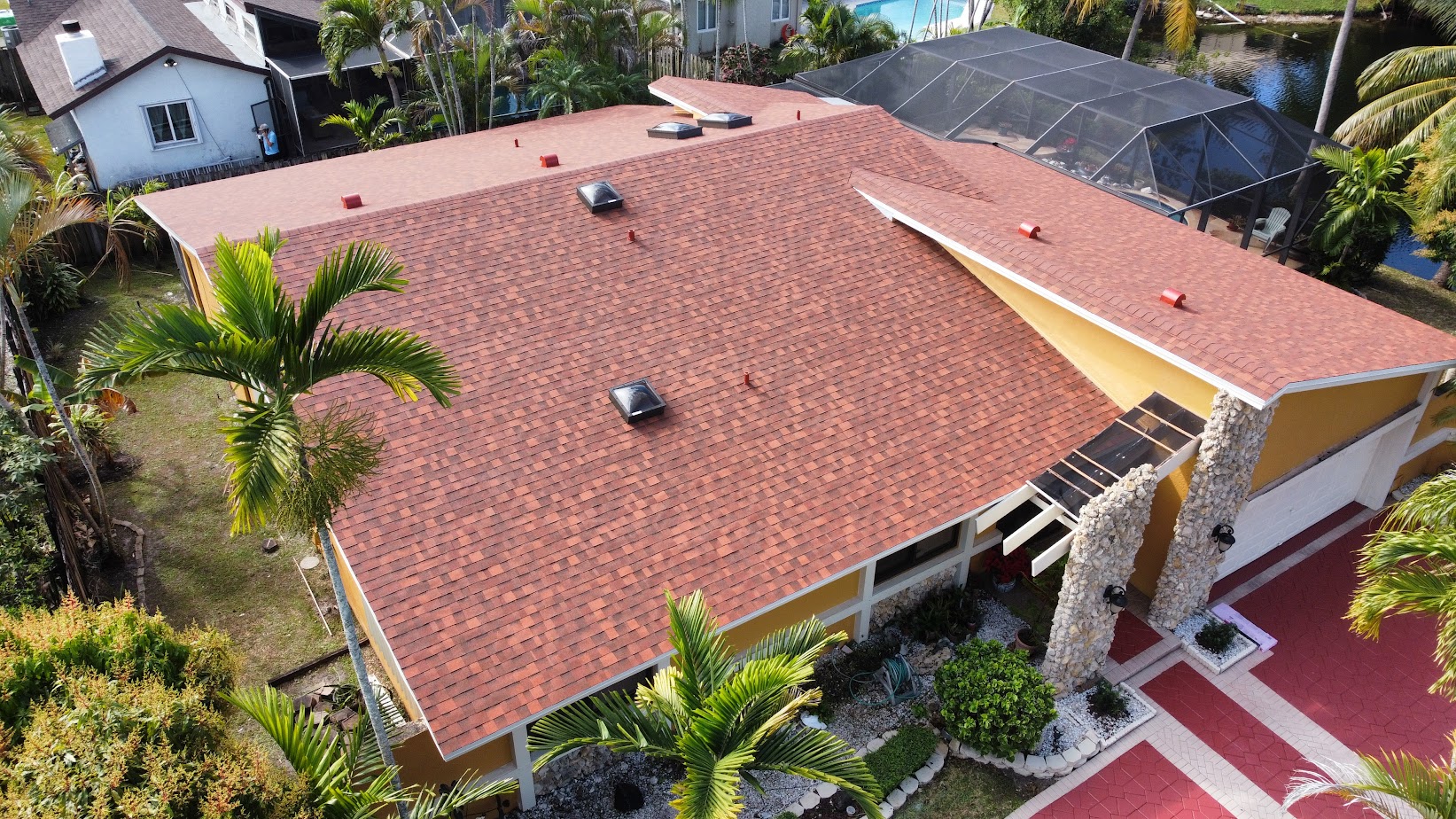 Residential roof with landscaping