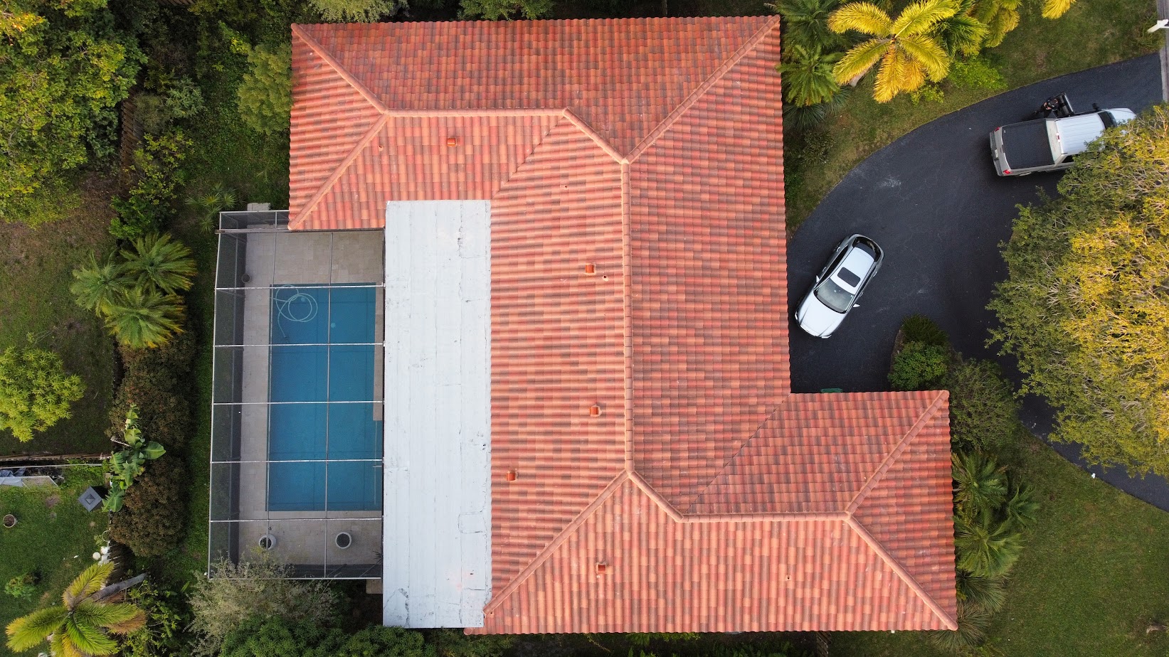 Aerial view of a house